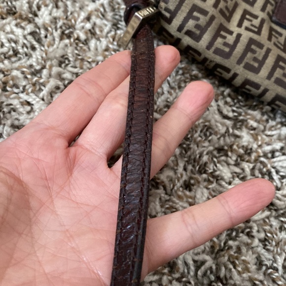 Fendi Vintage Zucchino Mini Mamma Baguette Dark Brown Canvass Leather - Picture 13 of 15